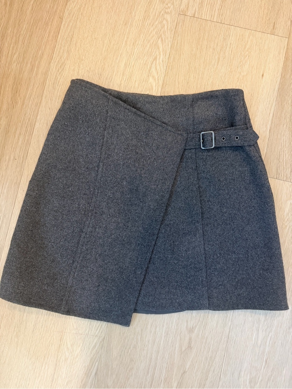 Maeve by Anthropologie Wool Blend Wrap Mini Skirt Gray Size 0P
